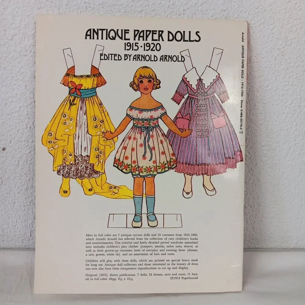 Vintage  Antique Paper Dolls 1915-1920 Edited by Arnold Arnold Uncut Full Color